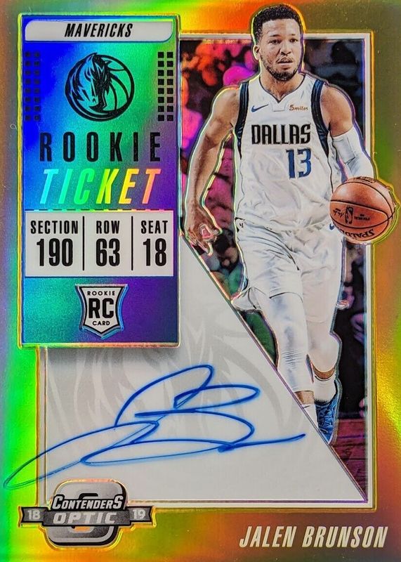 ジェイレン・ブランソン　SELECT AUTO GOLD PSA9 Jalen Brunson 2018 Contenders Optic #105 Rookie Ticket Auto